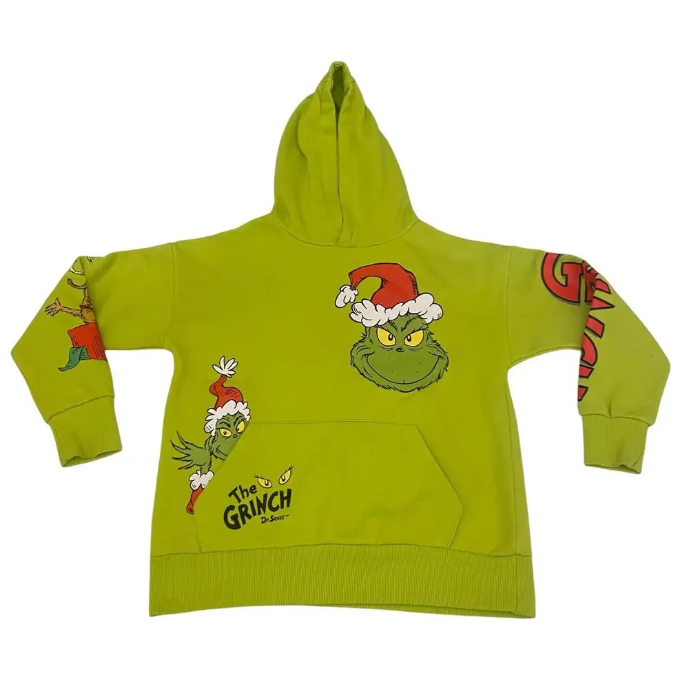 The Grinch Dr Seuss Kids Hoodie Green All Over Print Youth 9-10 Yrs Sweater